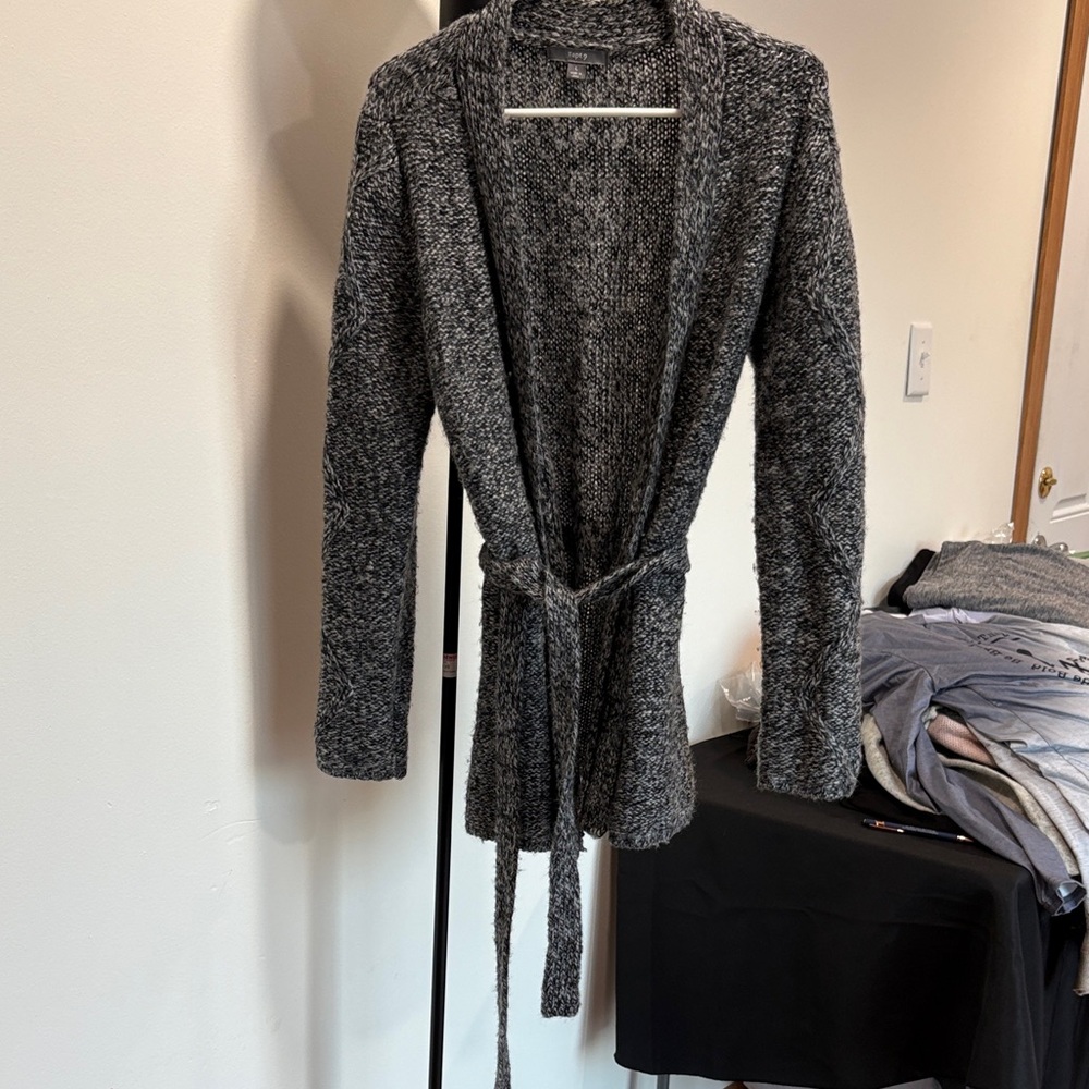 Apt. 9 Charcoal Belted Cardigan